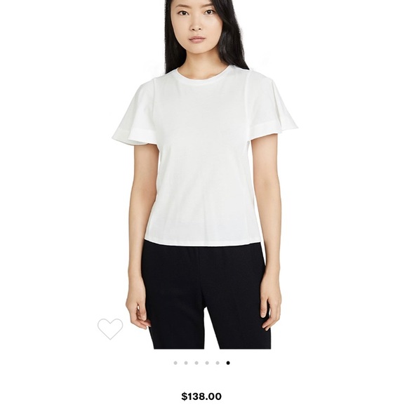 Joie Aeowin Cotton White Flutter Sleeve Tee NWT $138 - Picture 2 of 10